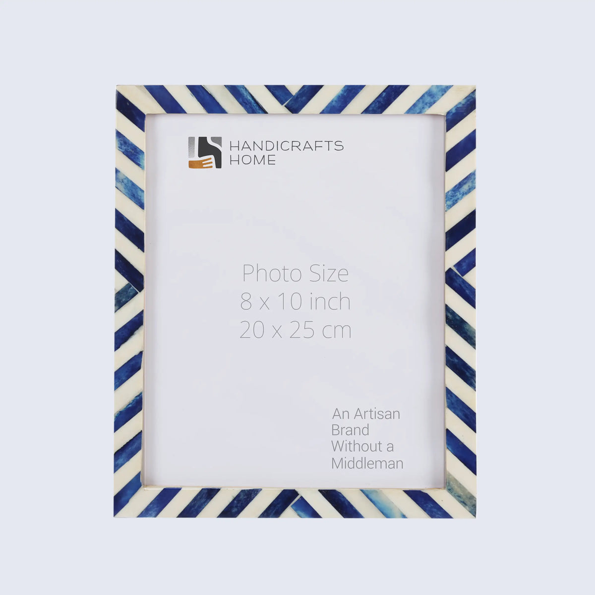 Blue White Chevron Bone Inlay Picture Frame 4x6 5x7 8x10