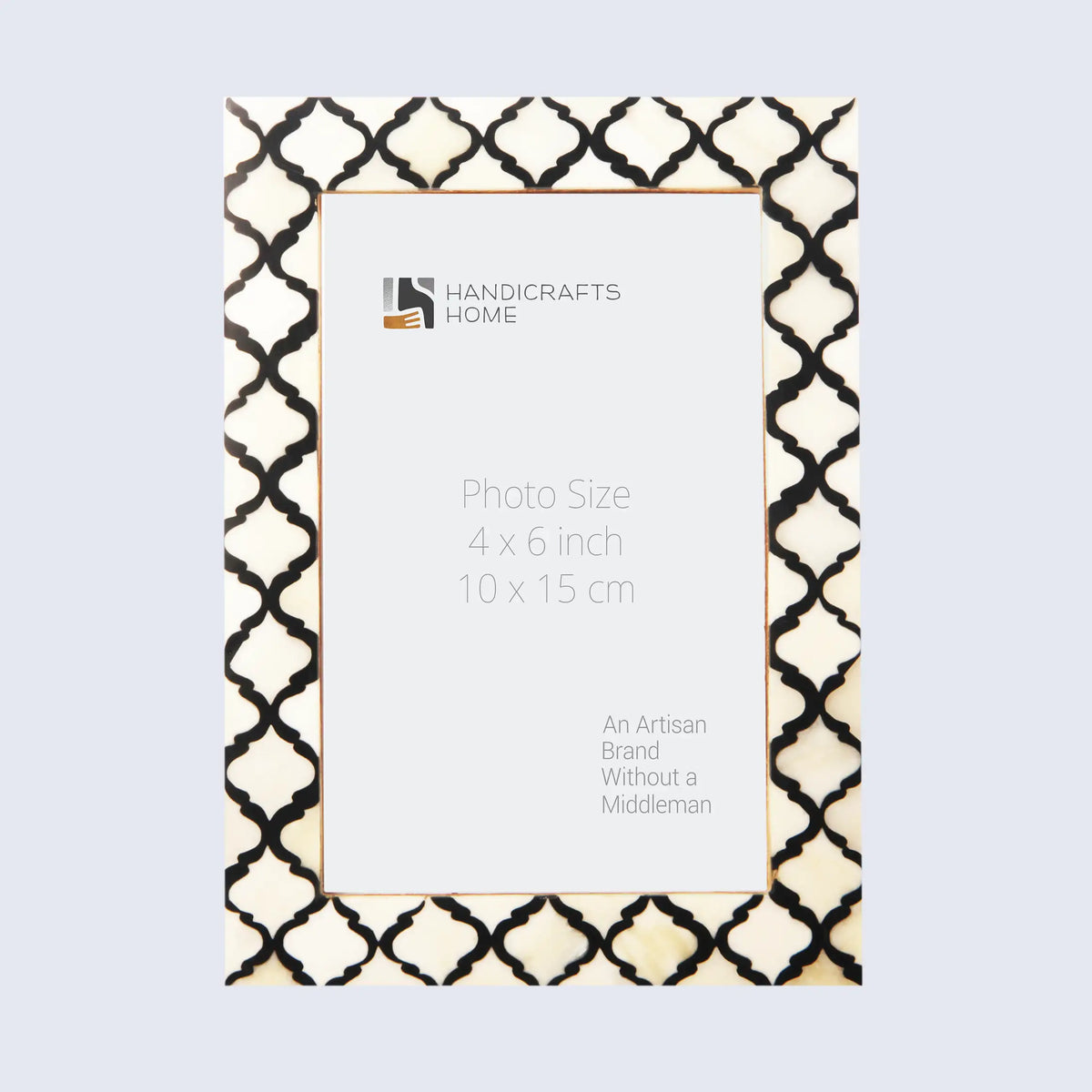 Picture Frame Moroccan Pattern Collection Bone & Resin Inlay Black White - 3 Sizes