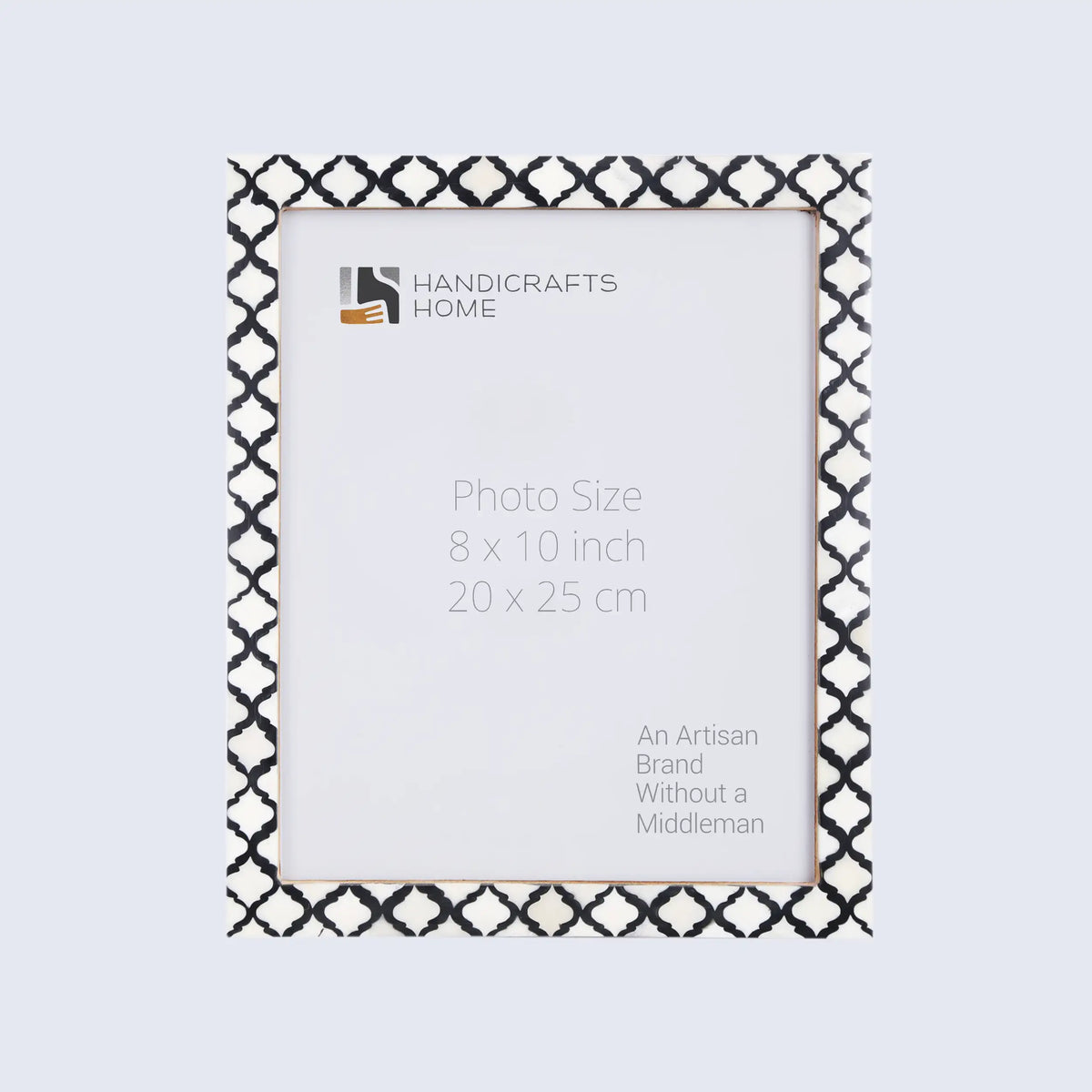 Picture Frame Moroccan Pattern Collection Bone & Resin Inlay Black White - 3 Sizes