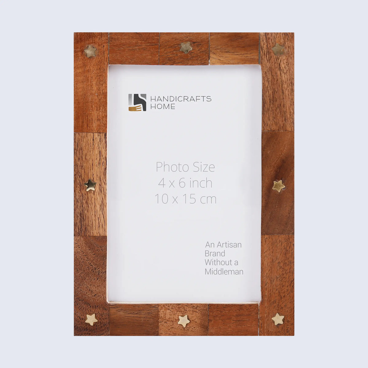 Picture Frame Star Wood Collection Brass & Wood Brown - 3 Sizes