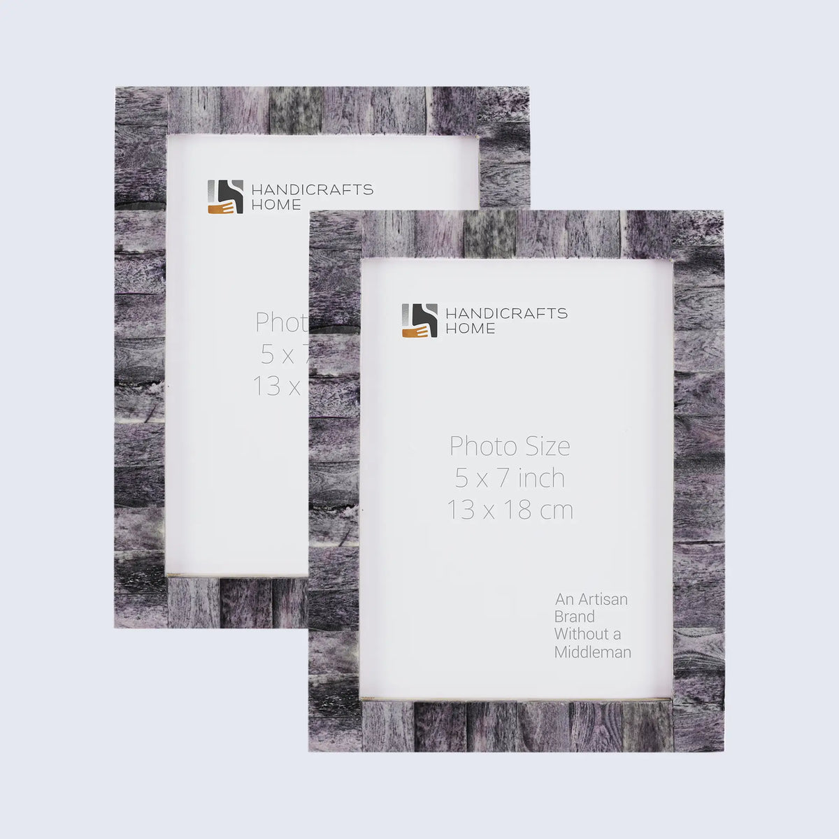 Picture Frame Classic Pattern Collection Bone Inlay Grey – 3 Sizes (Pack of 2)
