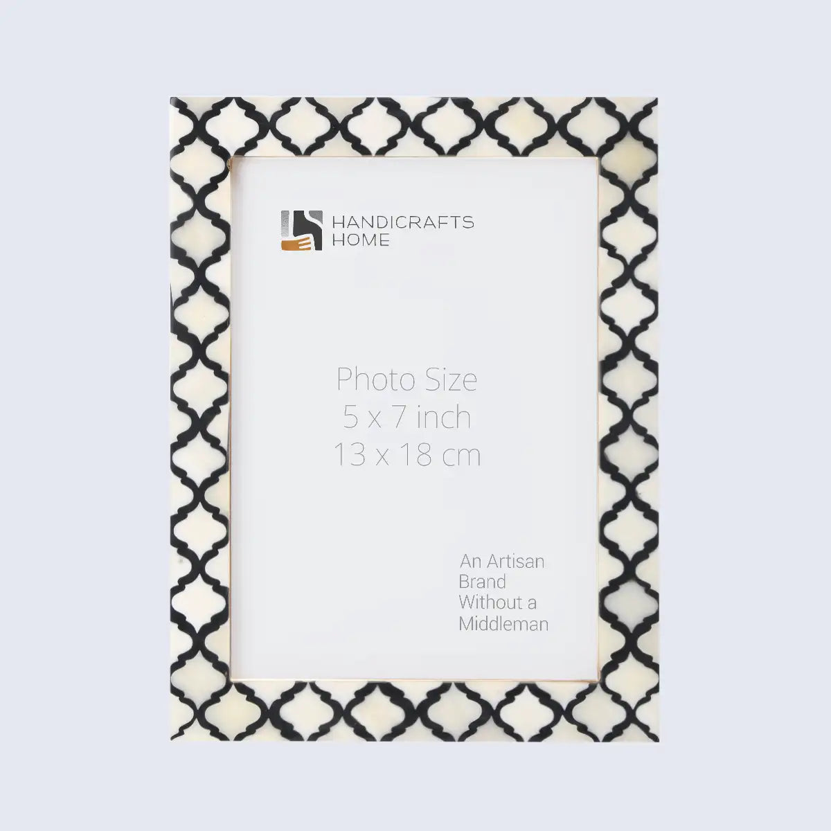 Picture Frame Moroccan Pattern Collection Bone & Resin Inlay Black White - 3 Sizes