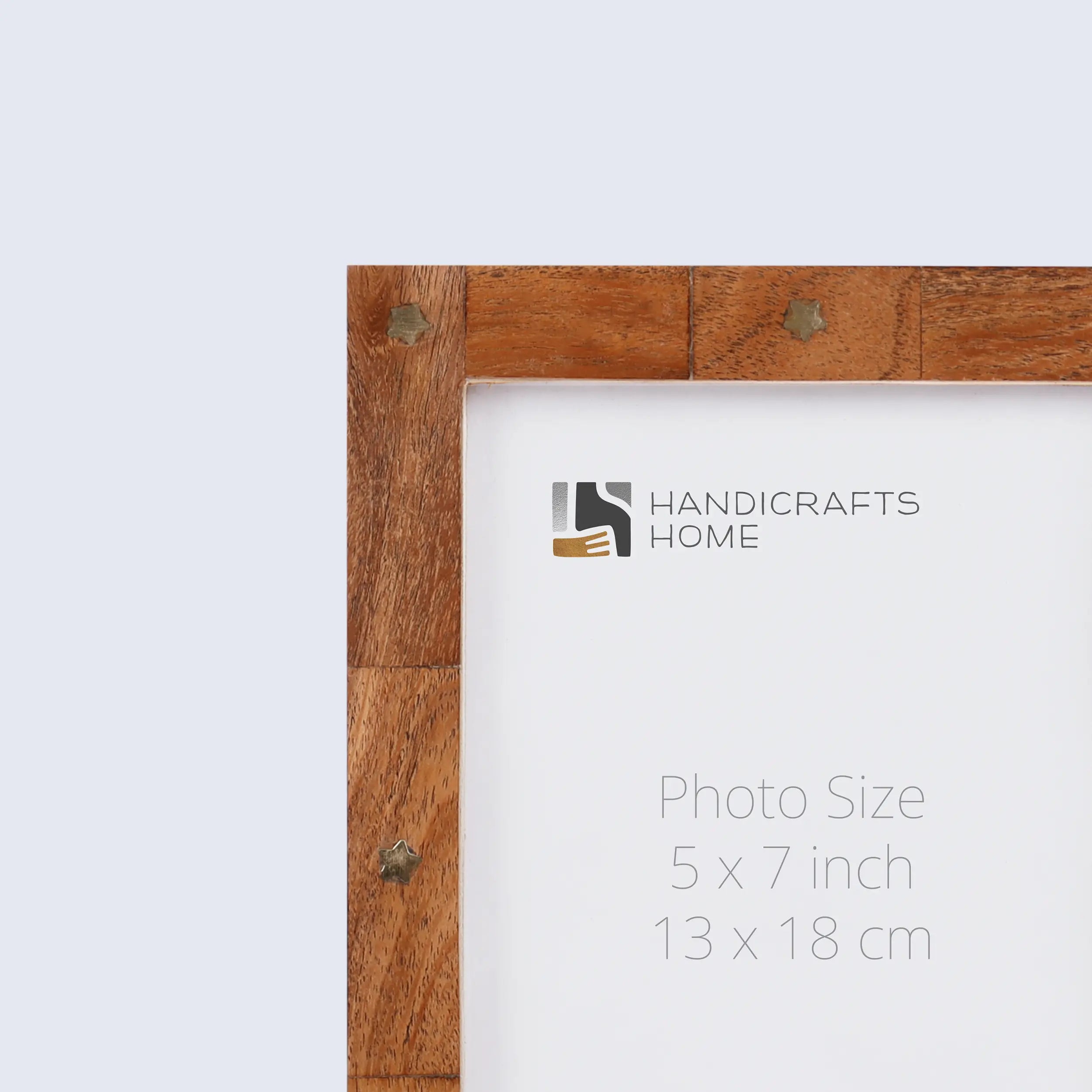 Picture Frame Star Wood Collection Brass & Wood Brown - 3 Sizes