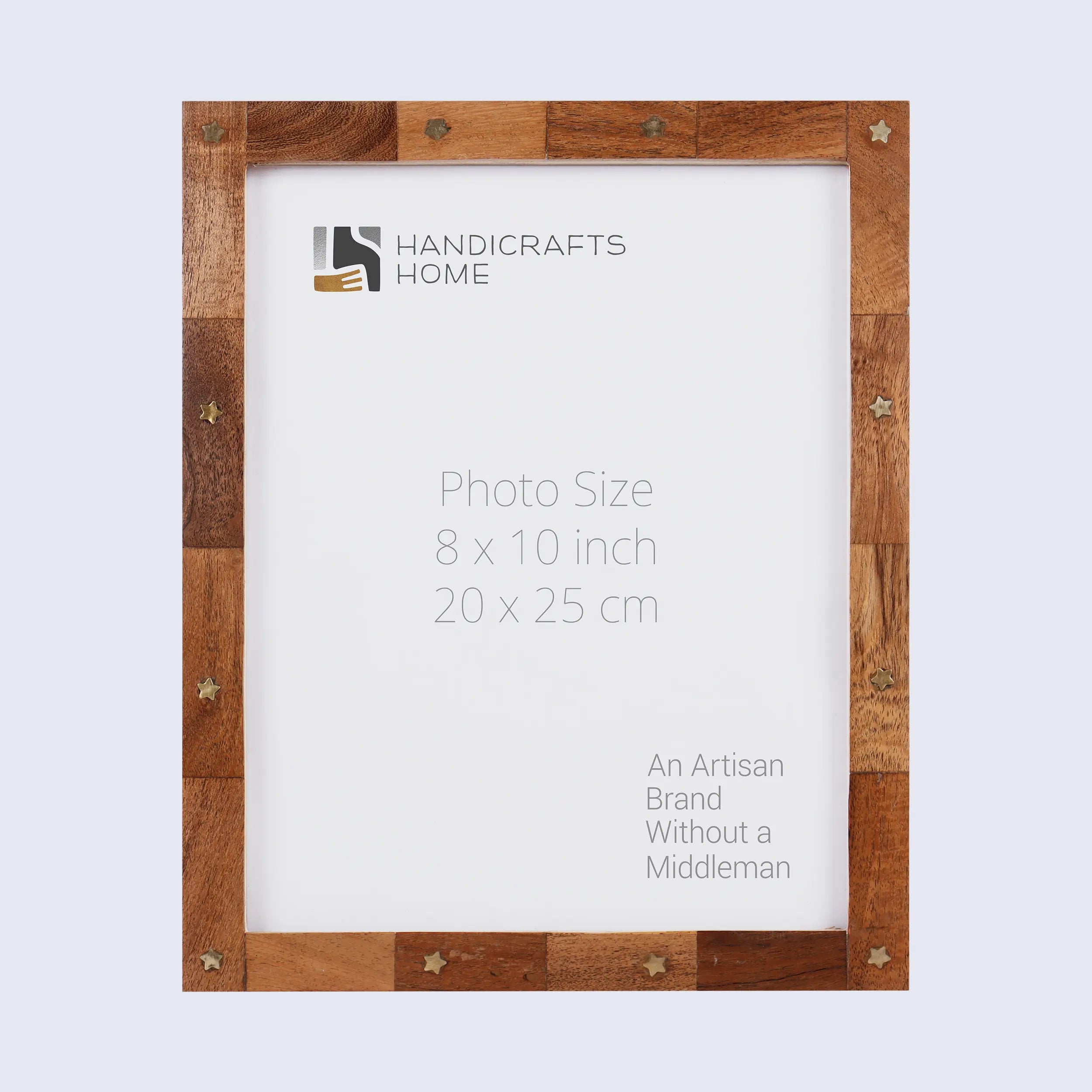 Picture Frame Star Wood Collection Brass & Wood Brown - 3 Sizes