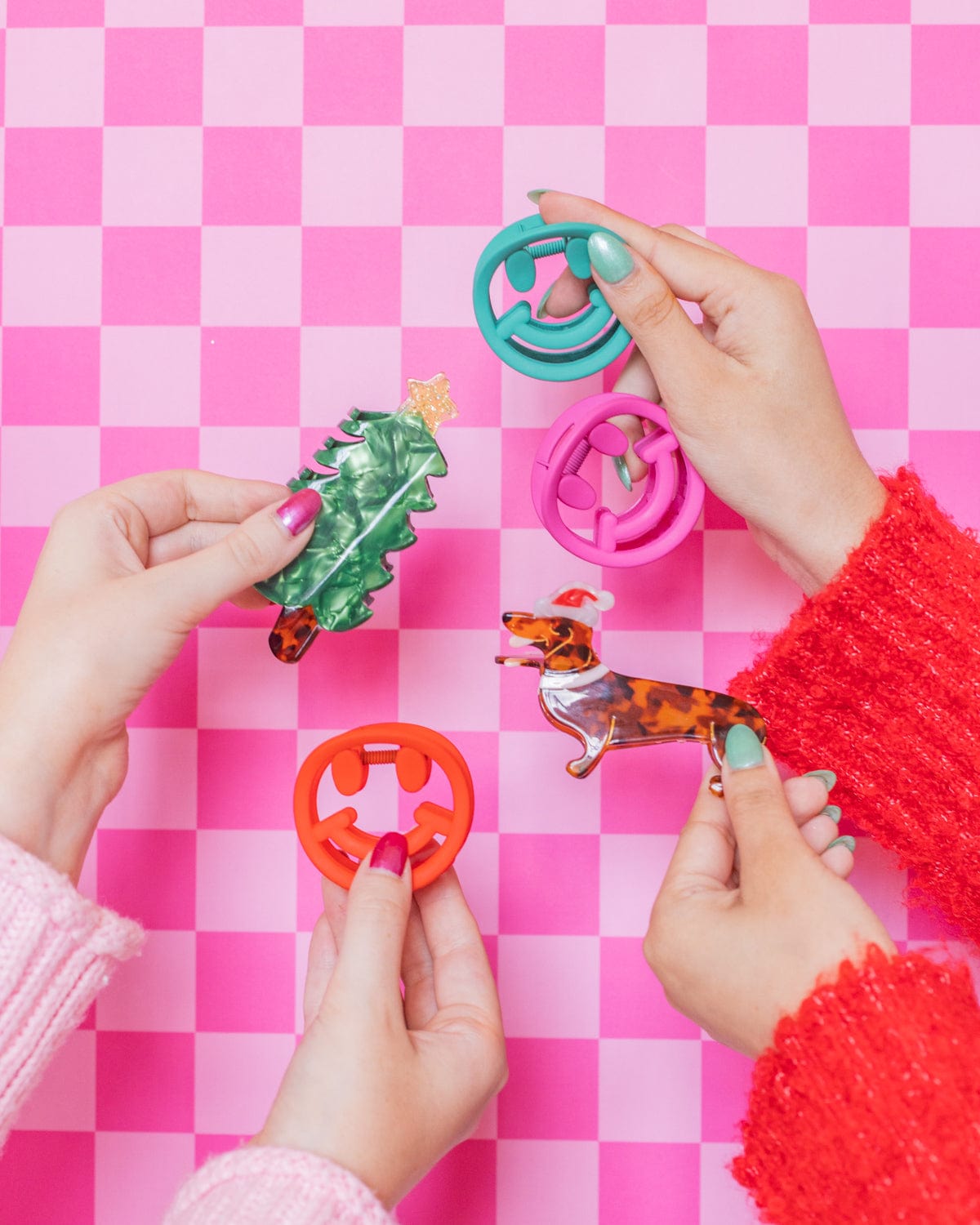 Smiley Hair Claw Clips (set of 3)