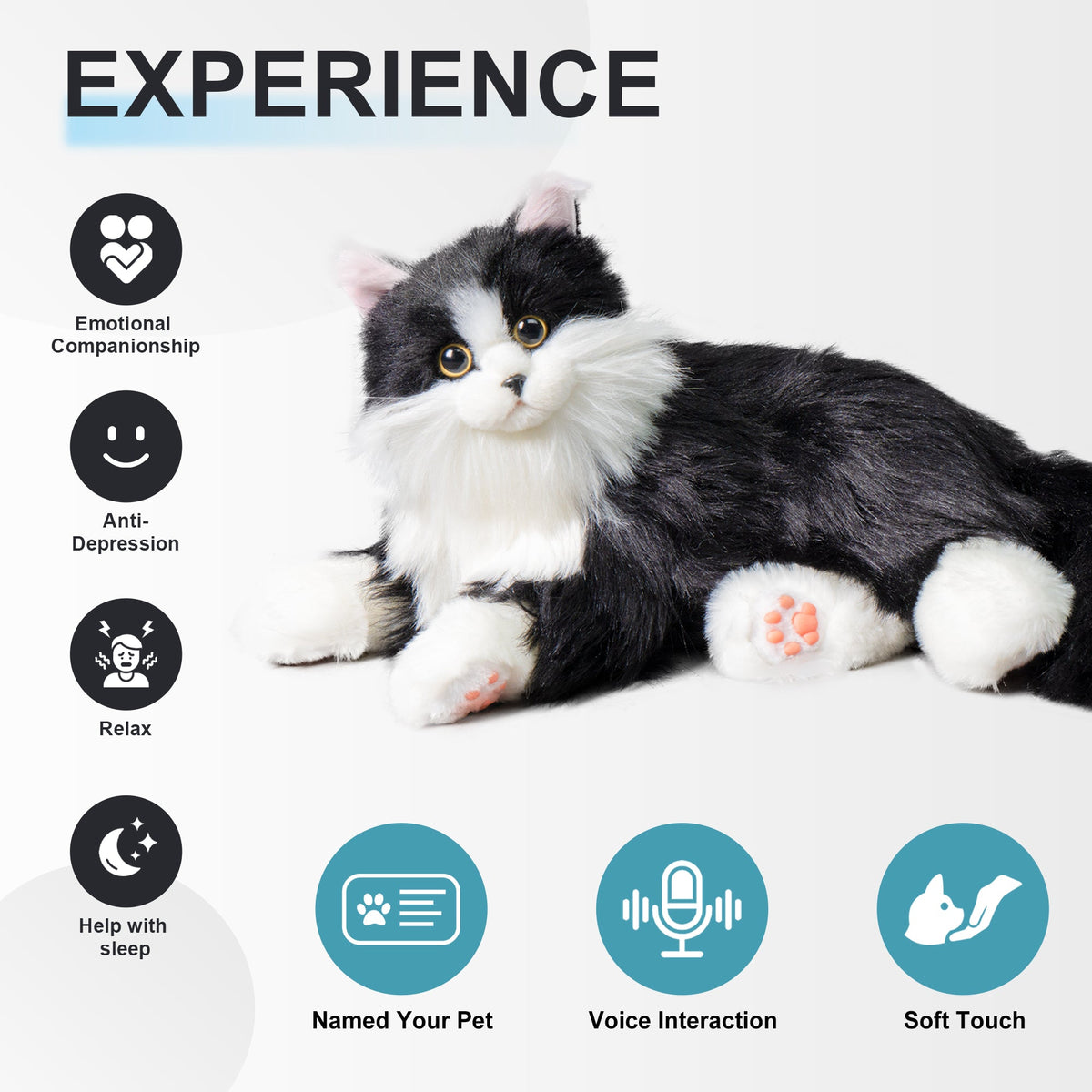 Percy Robot Cat - Interactive Emotional Support Pet Weighted