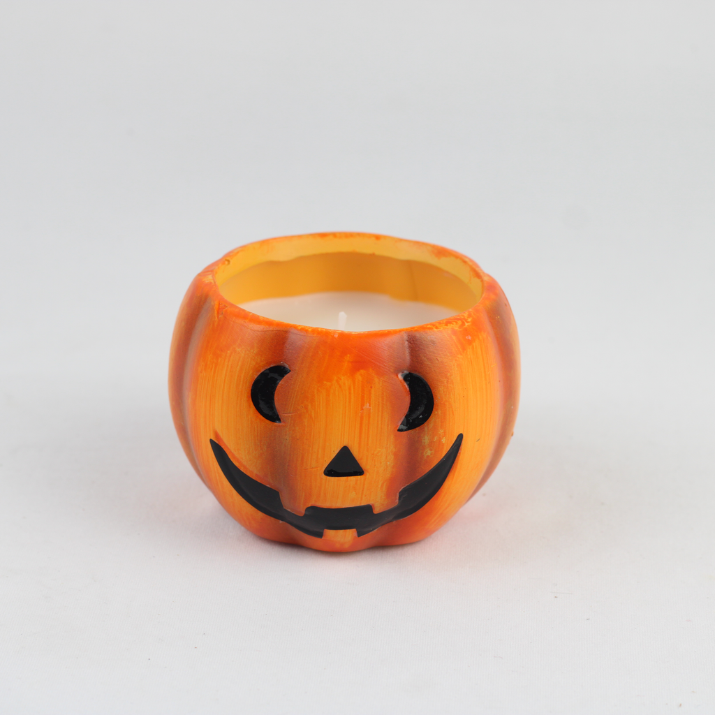 Halloween Pumpkin Candle Holder Set – 2-Piece Jack-O’-Lantern Ceramic Candles