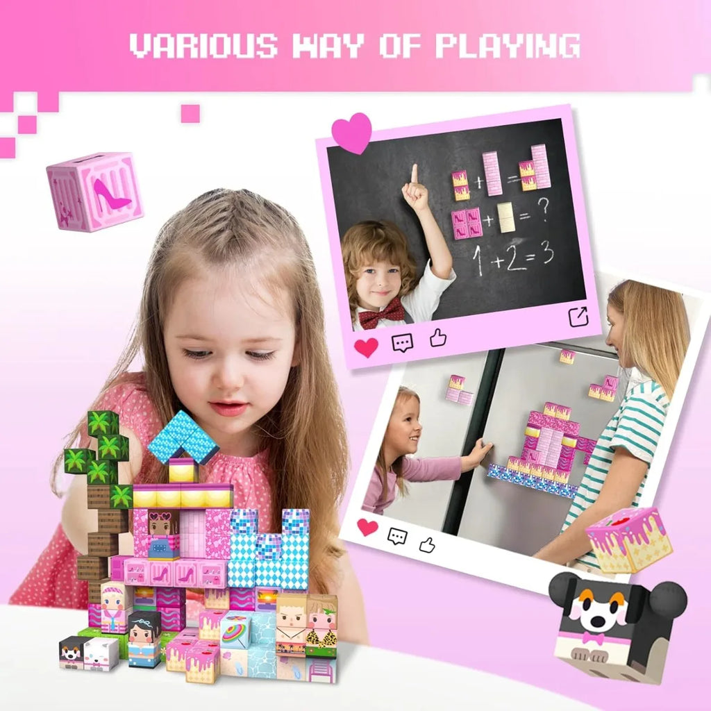 Magnetic Building Blocks Mine World Castle & Villa STEM Construction Set