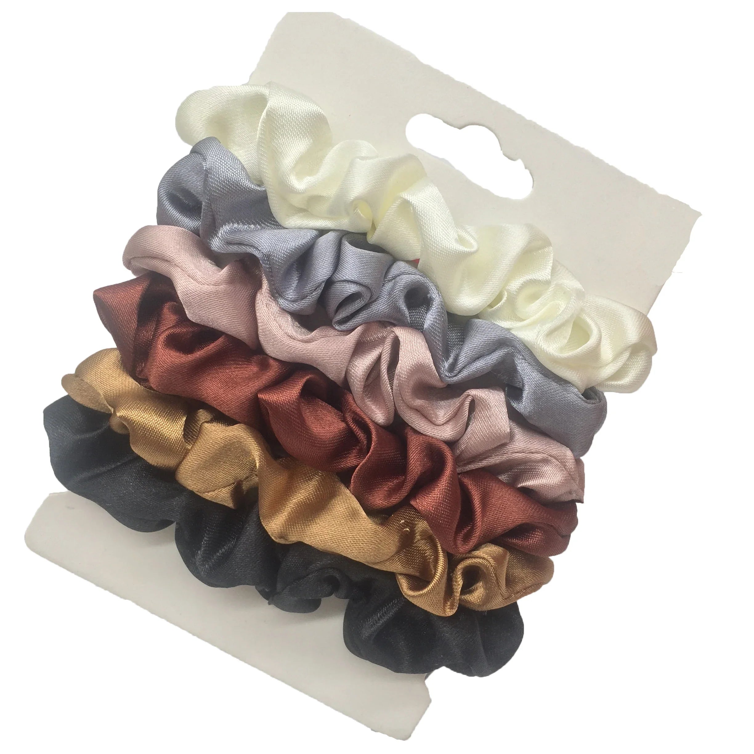 3/5/6 Pcs Silk Satin Scrunchies Set for Women – Elegant Solid Color Hair Bands | Soft Elastic Ponytail Holders & Hair Accessories