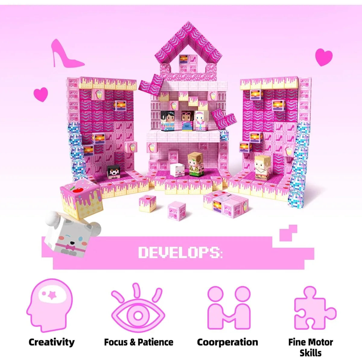 Magnetic Building Blocks Mine World Castle & Villa STEM Construction Set
