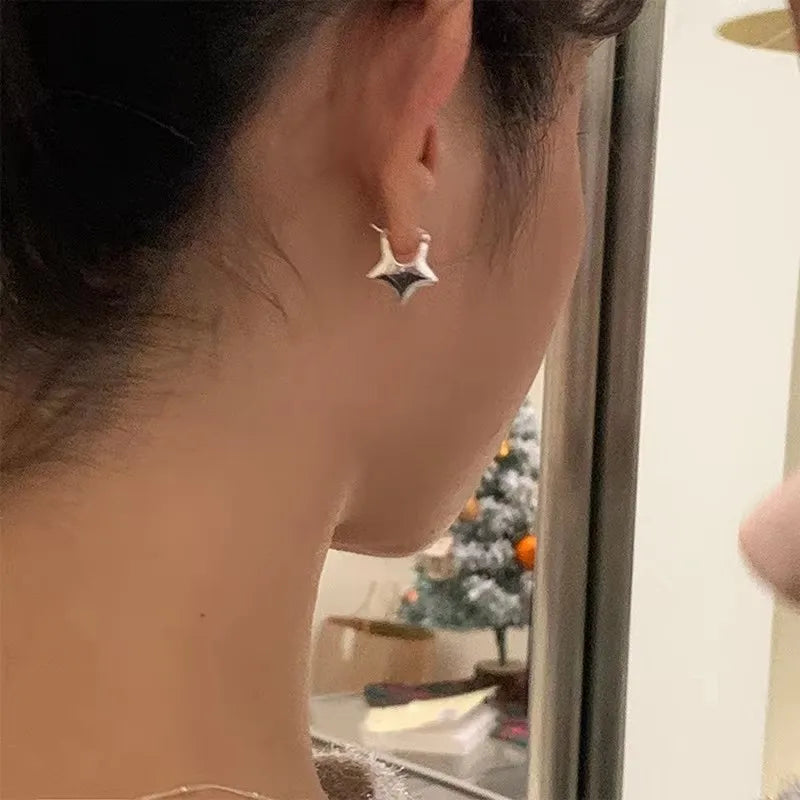 925 Sterling Silver Vintage Simple Star Earrings For Women Trendy Earring Jewelry Prevent Allergy Party Accessories Gift