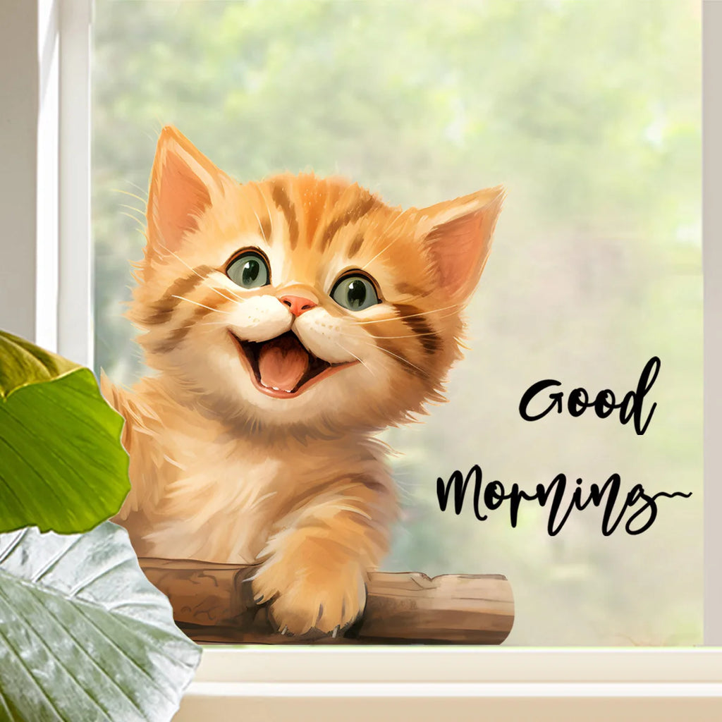 Cute Cat Wall Stickers | Peel and Stick Kitten Decals for Home Decor