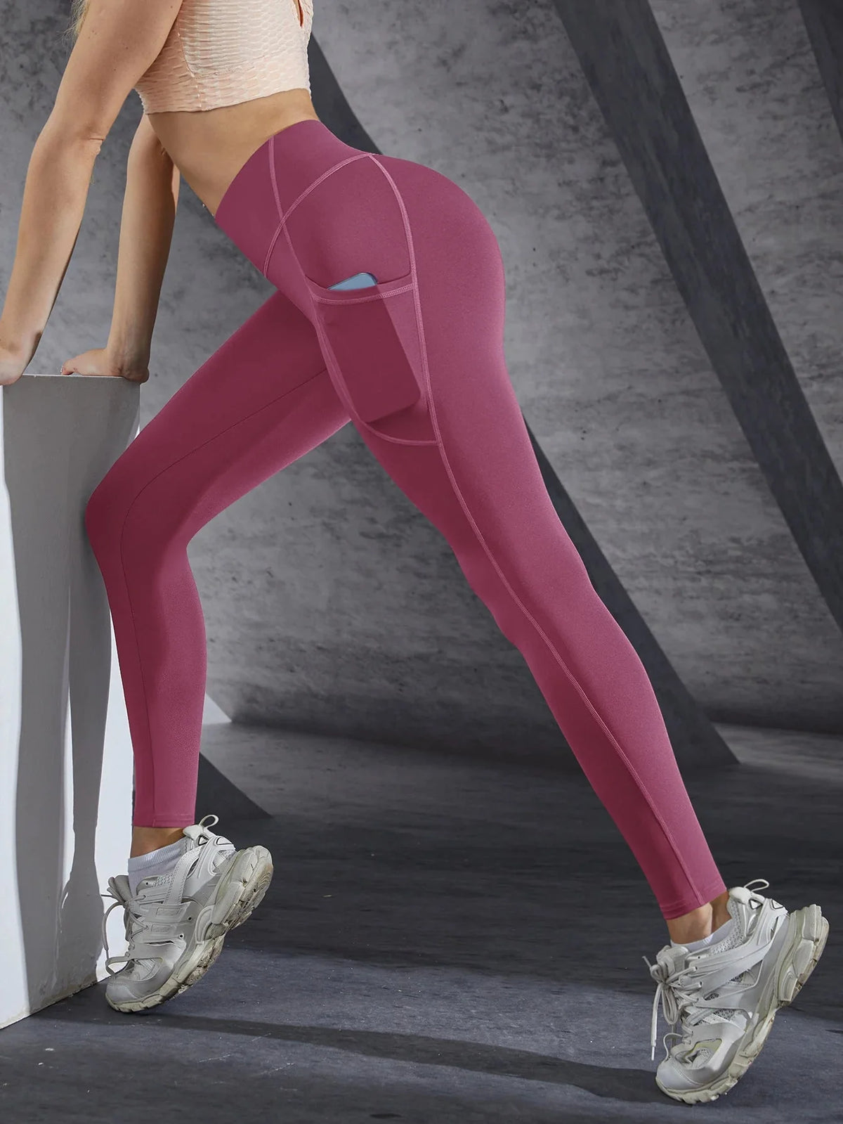 High Waist Pocket Stretch Leggings Women