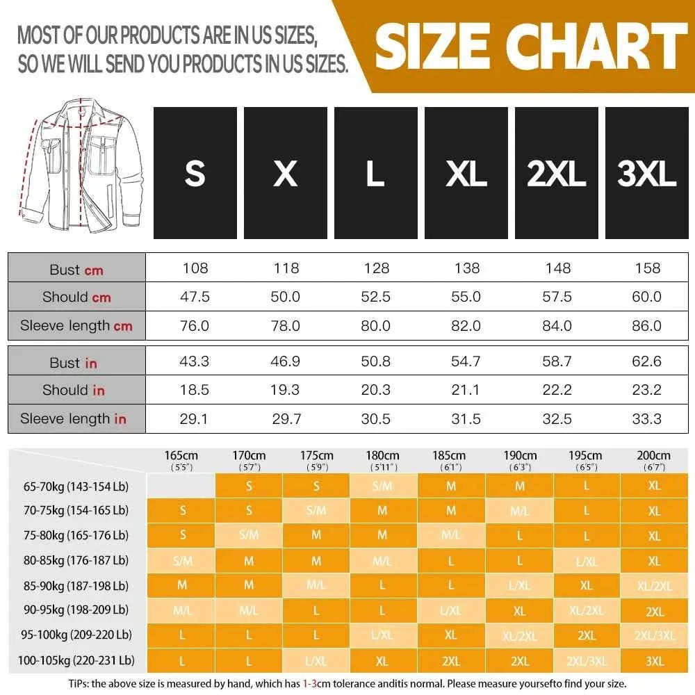 Men's Jackets Winter Windproof Warm Casual Bomber Coat Plaid Sherpa Lined Flannel Outdoor Classic Jacket Men US Size