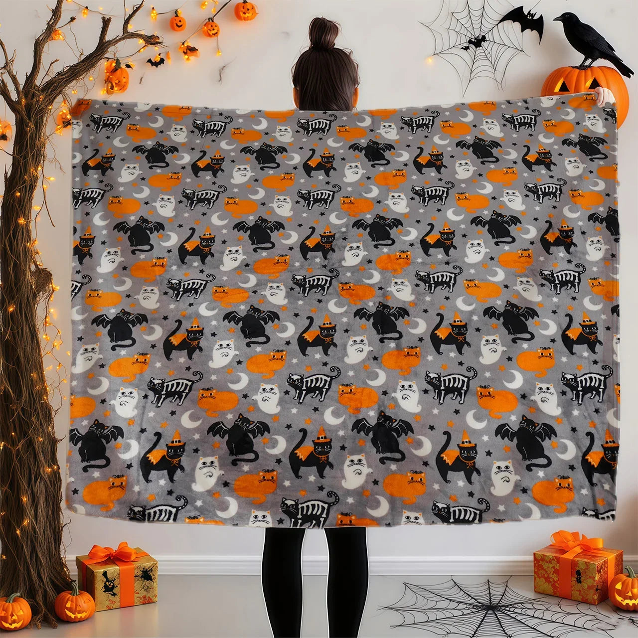 Knit Throw Blanket – Soft 3 lb Cartoon Pattern for Cozy Relaxation
