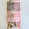 Cozy Fall Scarf – Monogram-Embroidered Plaid Wrap