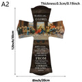 Bread Of Life Last Supper Scene Wooden Sign Cross Wall Art Plaque Home Decoration Pendant Wall Card Bible Scripture Wall Hanging