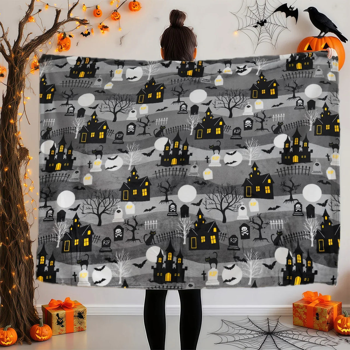 Knit Throw Blanket – Soft 3 lb Cartoon Pattern for Cozy Relaxation