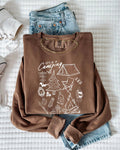 Sketched Mountain Nature Comfort Colors Garment-Dyed Sweatshirt – Camping & Hiking Outdoor Graphic