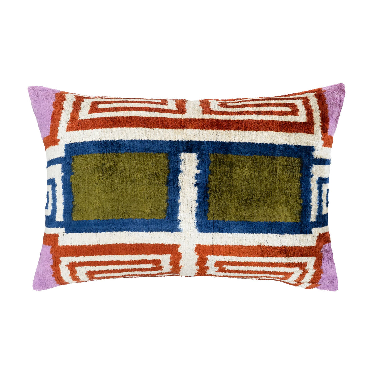 Soho Silk Velvet Ikat Throw Pillow Cover 16 X 24