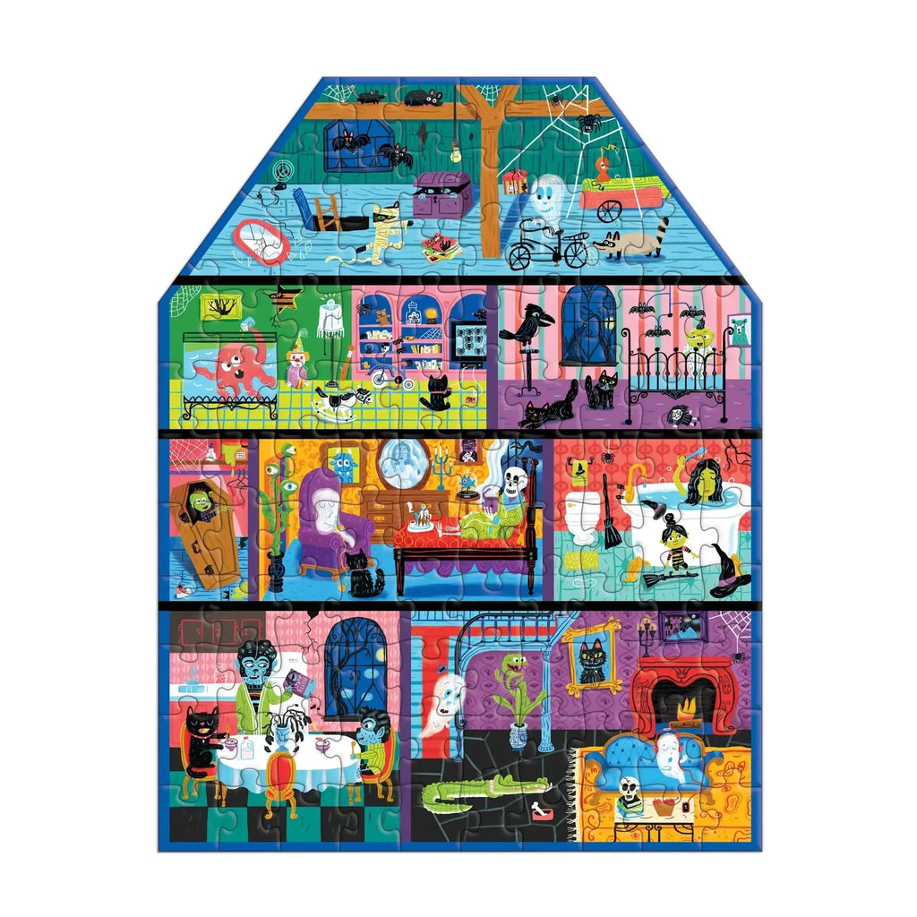 Spooky House 100 Piece Shaped Jigsaw Puzzle Mudpuppy