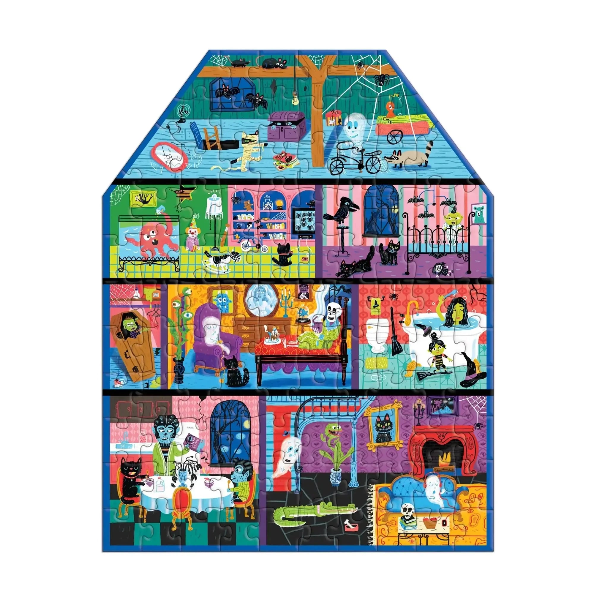 Spooky House 100 Piece Shaped Jigsaw Puzzle Mudpuppy
