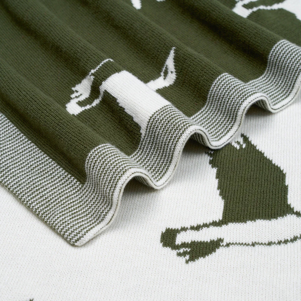 Mallard Duck Jacquard Knit Baby Blanket