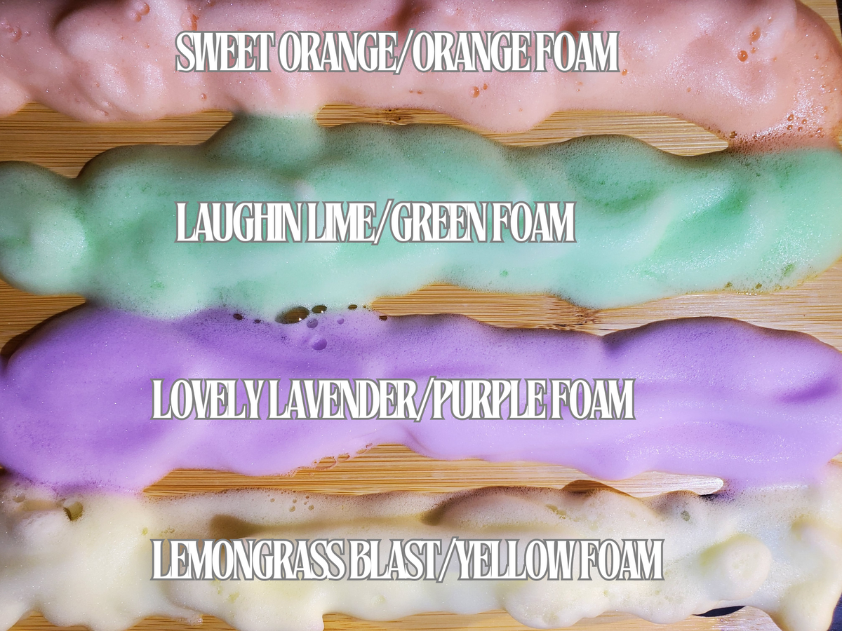 Non-toxic, Colorful Foaming Hand Soap for Kids. Orange Foam. Sweet Orange Scented