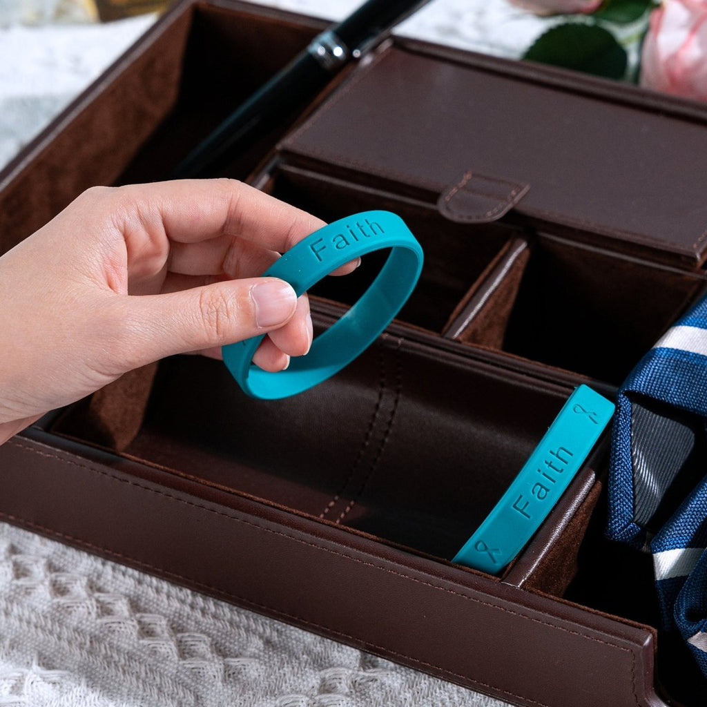 Teal Awareness Silicone Bracelet Wristbands
