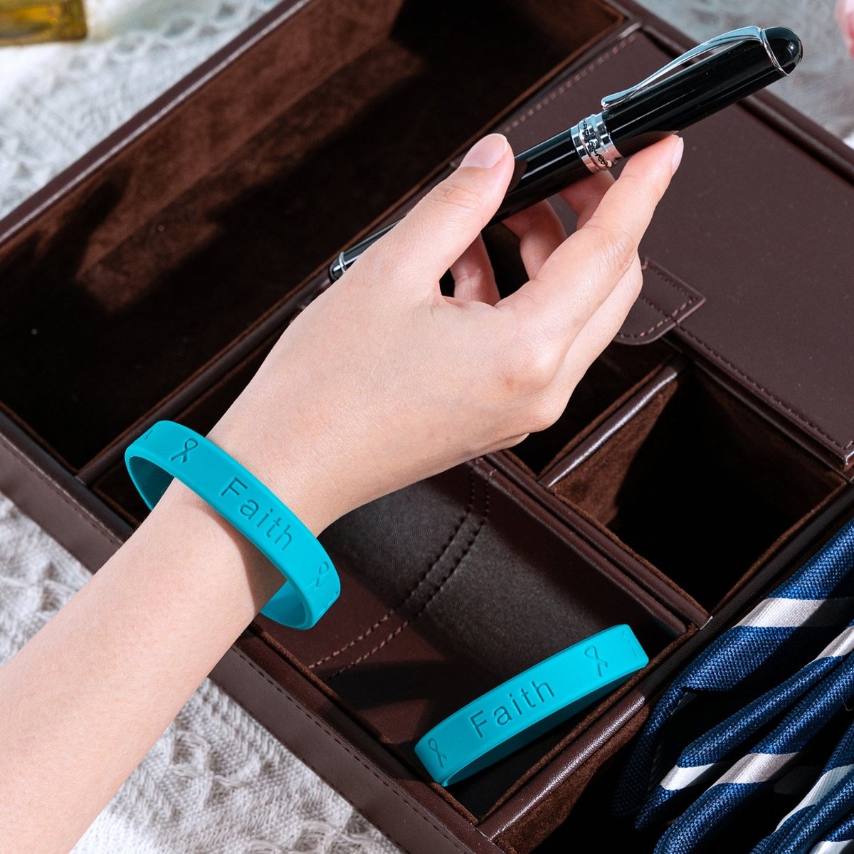 Teal Awareness Silicone Bracelet Wristbands
