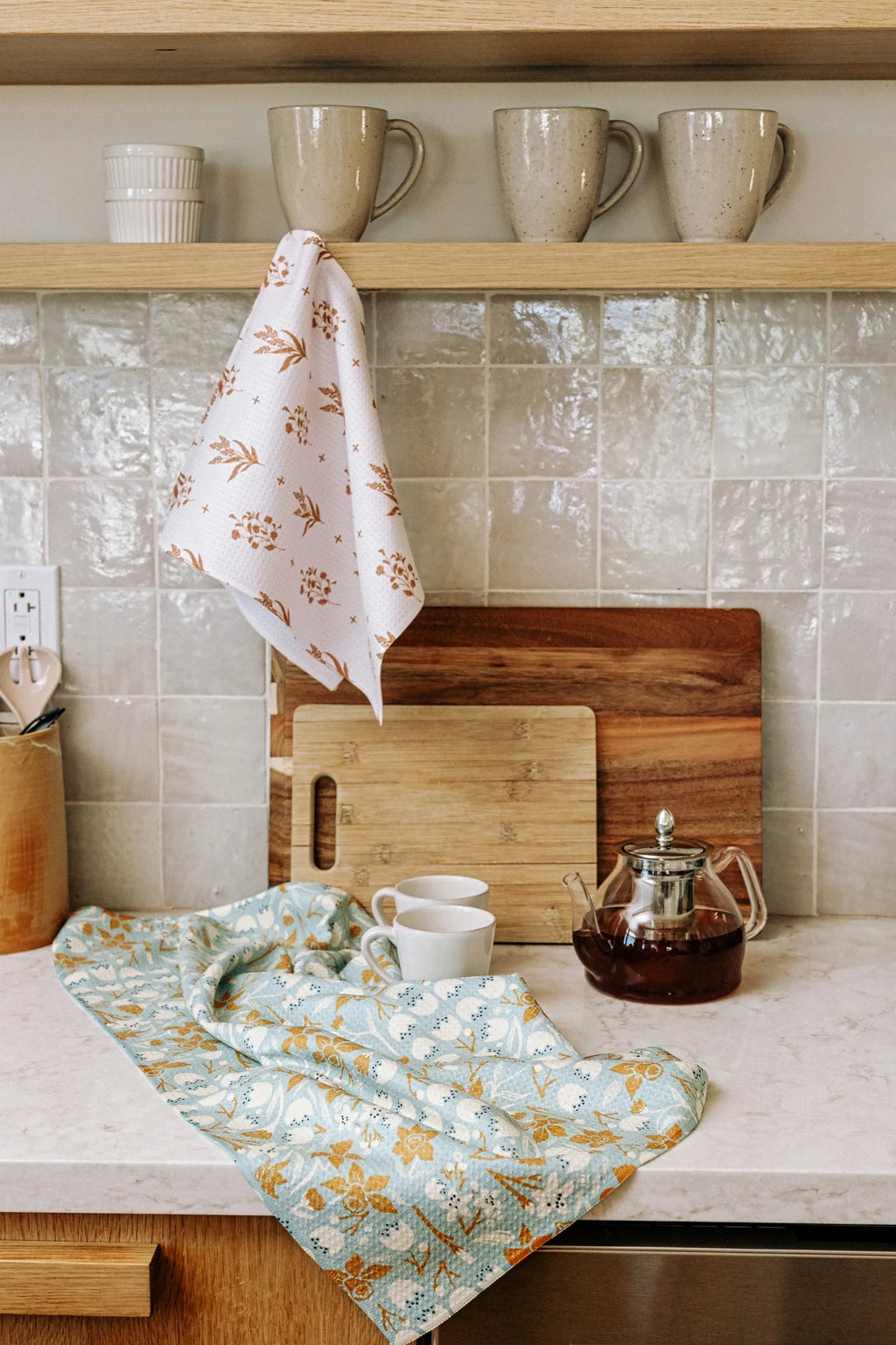 Pumpkins & Gourds Geometry Tea Towel