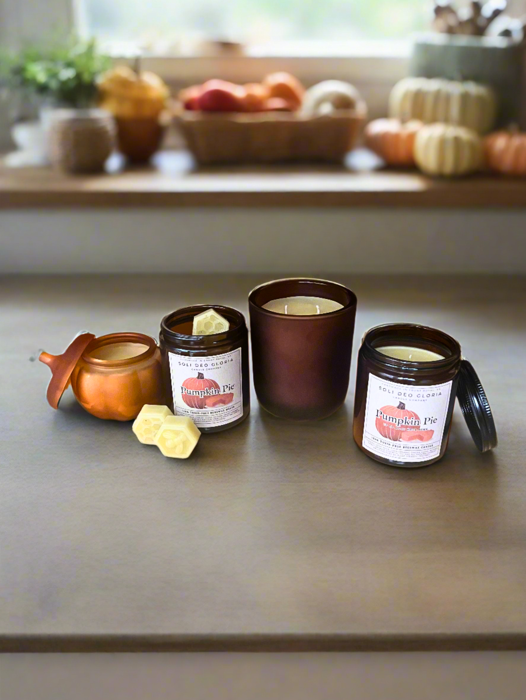 Pumpkin Pie Beeswax Candle | Cozy Fall Bakery Scent