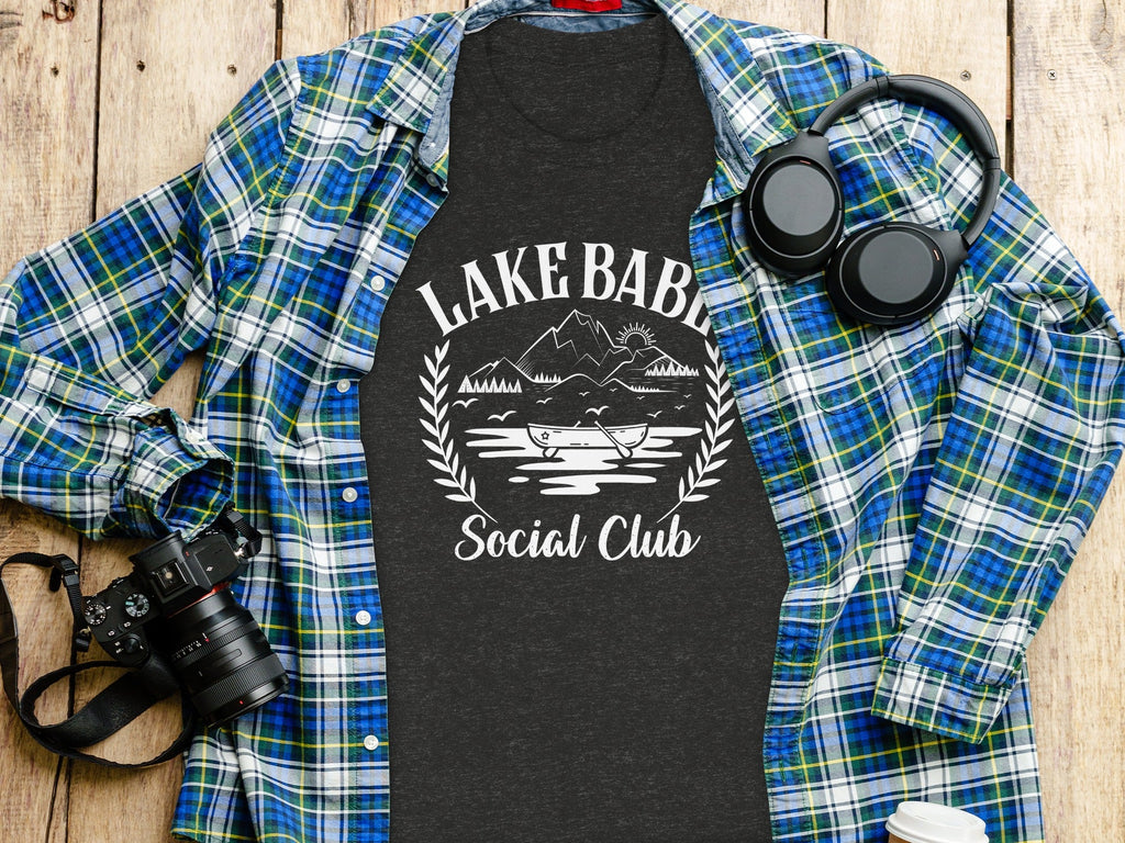 Lake Babe Social Club Mountains and Boat Graphic T-Shirt