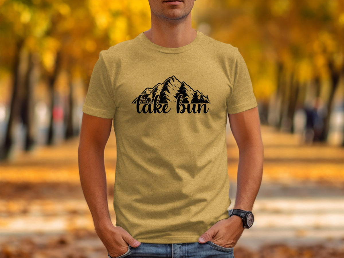 Lake Bun Mountains Nature Lover Graphic Design T-Shirt