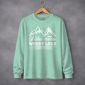 Hike More Worry Less Mountain Graphic Design Long Sleeve T-Shirt
