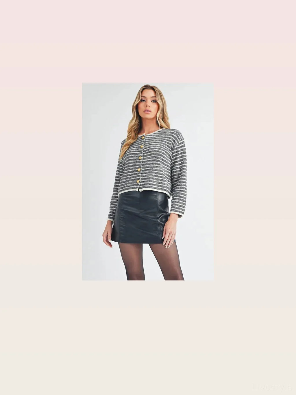 Elegant Striped Button-Down Cardigan