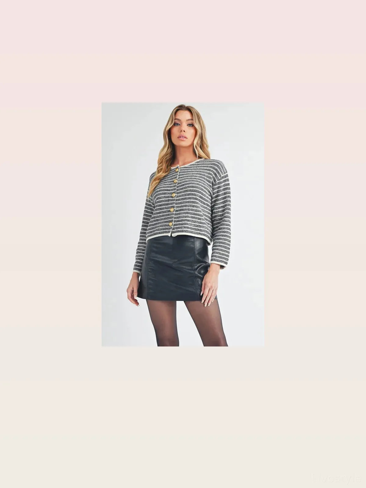 Elegant Striped Button-Down Cardigan