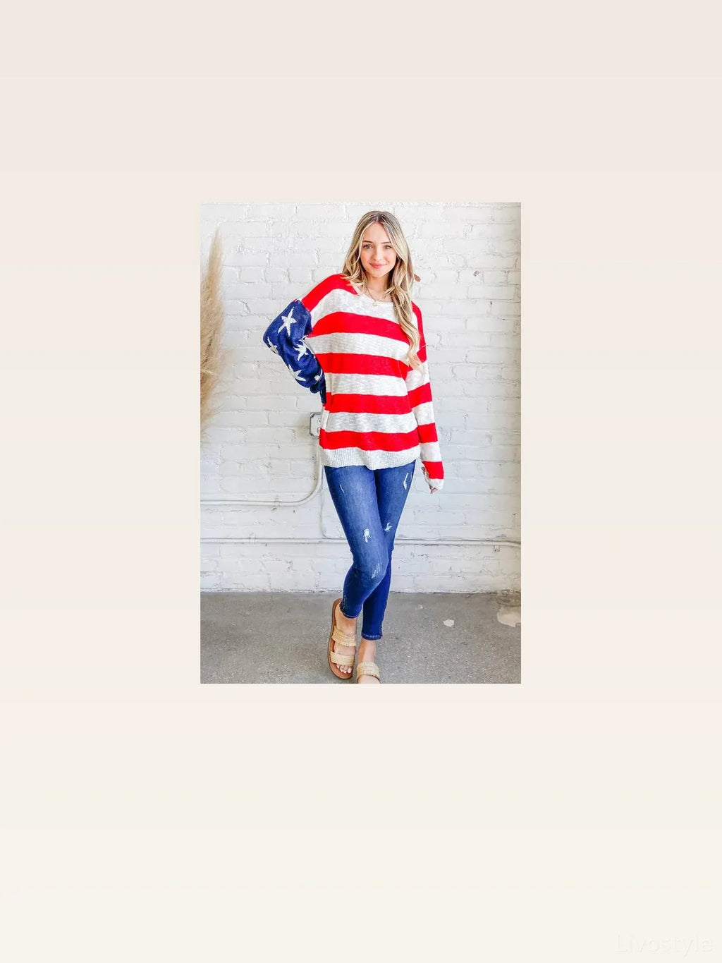 Patriotic American Flag Long Sleeve Sweater - Cozy & Stylish