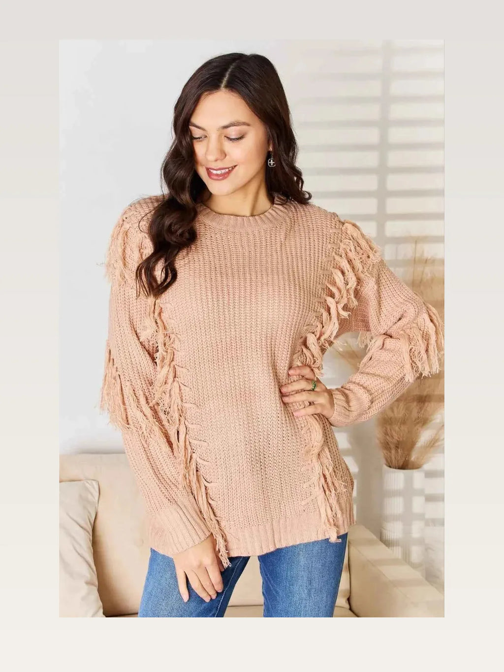 Tassel Detail Long Sleeve Sweater