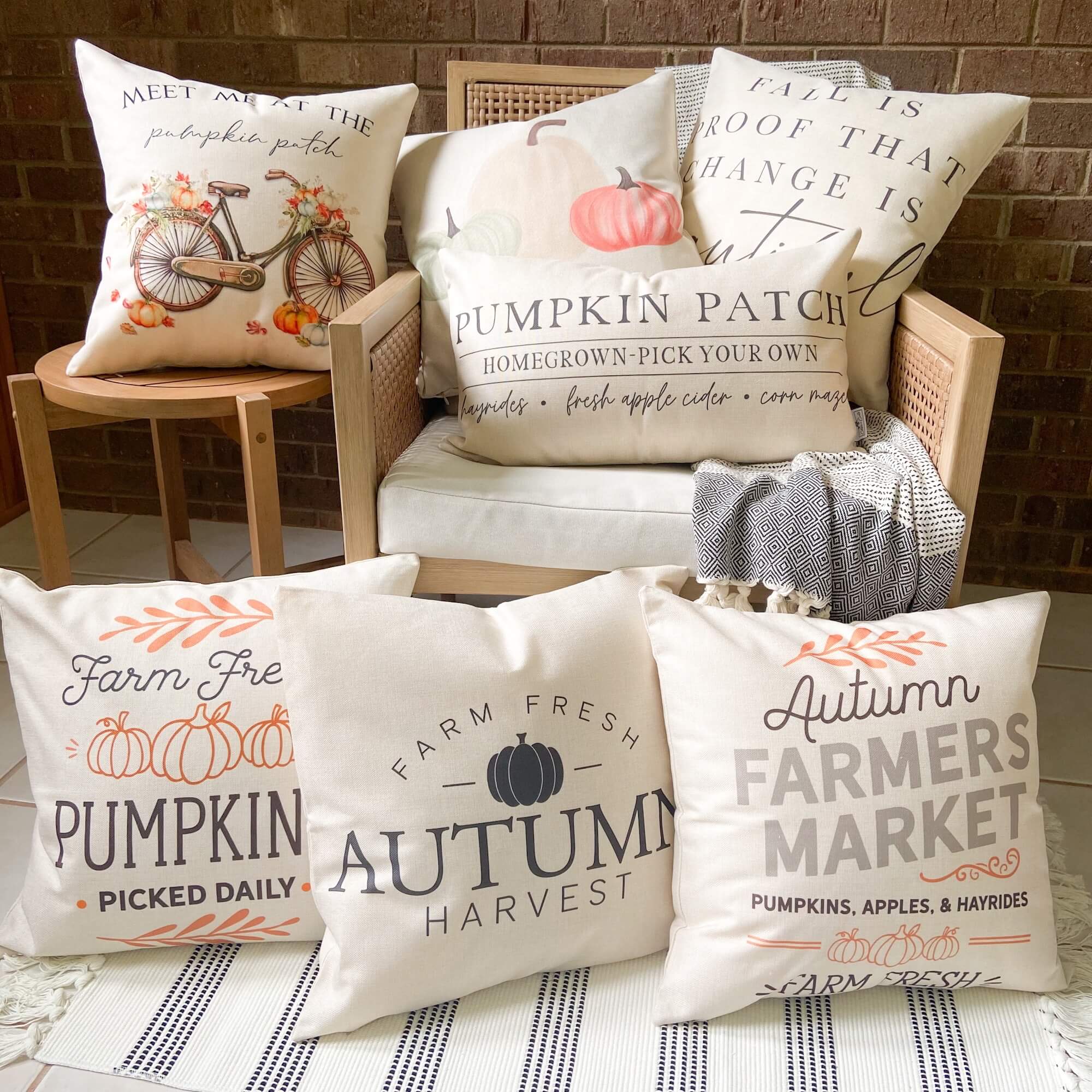 Pumpkin Spice Pillow Cover 18x18 inch