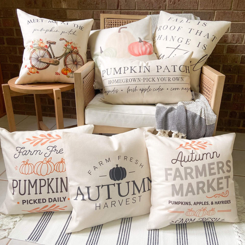 Farm Fresh Pumpkins Pillow Cover 12x20 inch