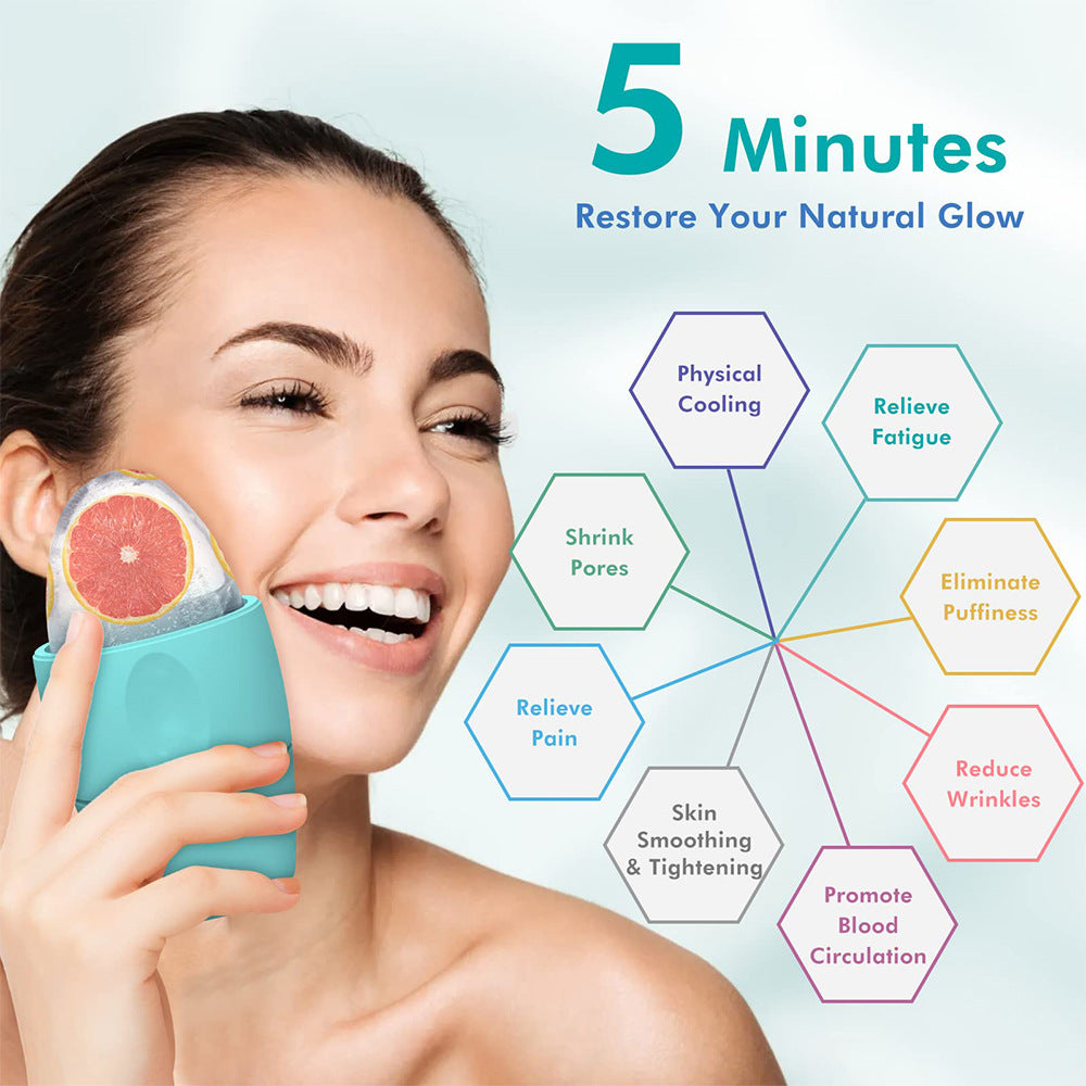 Silicone Ice Face Roller Contour Shrink Pores Remove Dark Circles Massage Skin Beauty Facial Roller For Eyes Neck Skin Care Tool