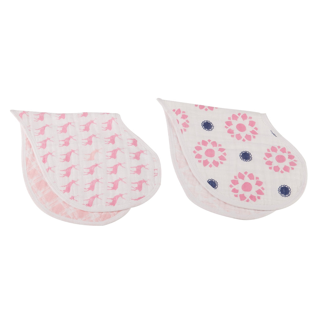 Baby Cotton Muslin Heart Bibs 2 Pack Absorbent For Newborns