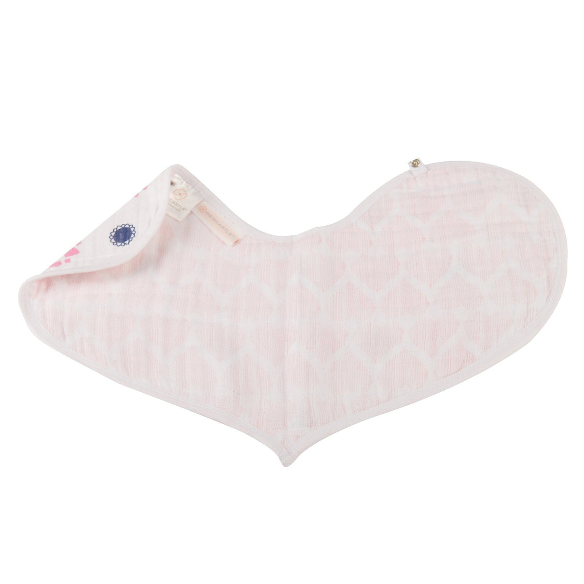 Baby Cotton Muslin Heart Bibs 2 Pack Absorbent For Newborns