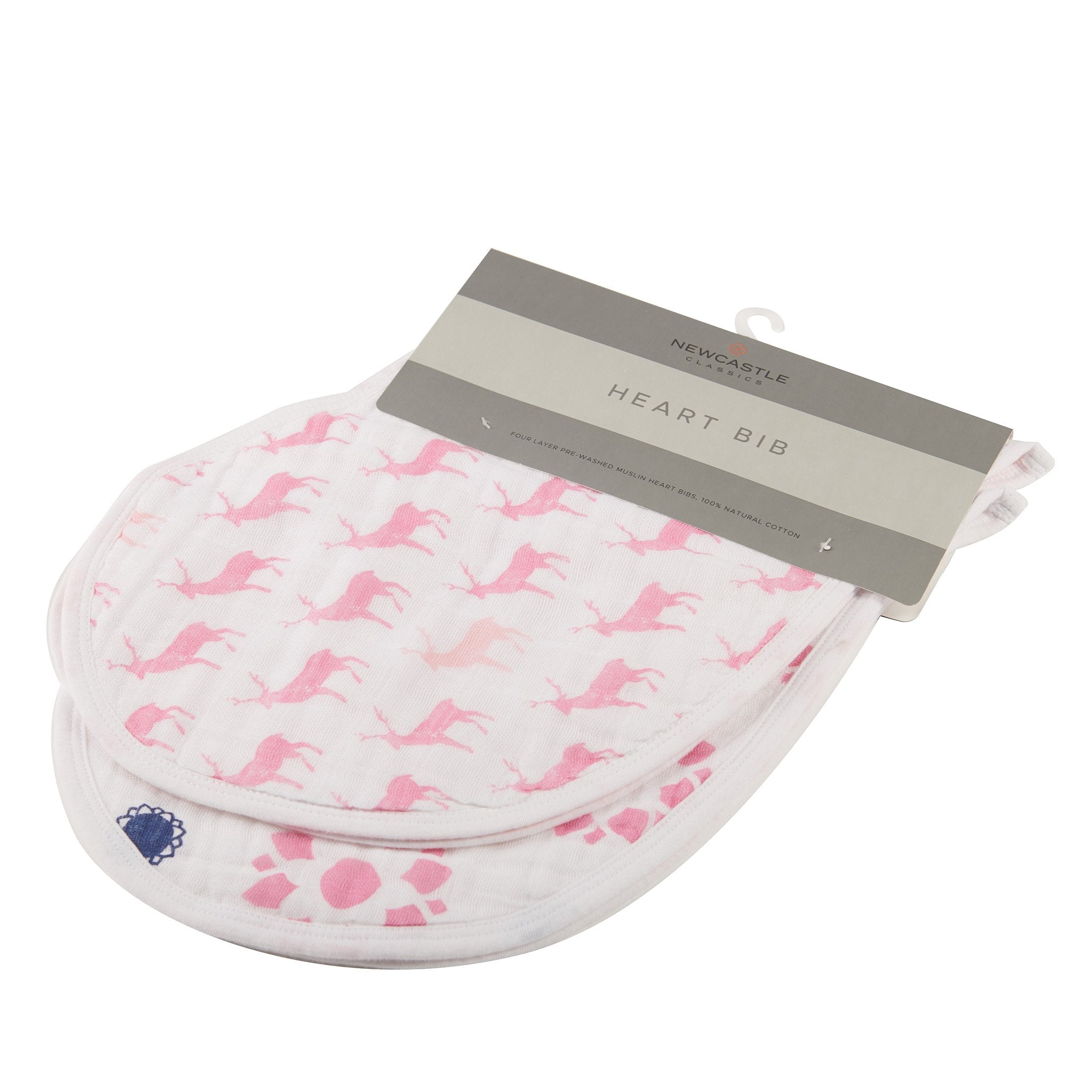 Baby Cotton Muslin Heart Bibs 2 Pack Absorbent For Newborns