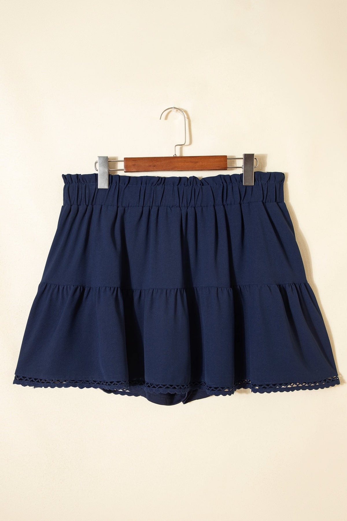 Plus Size Boho Frilled Elastic Waist Shorts