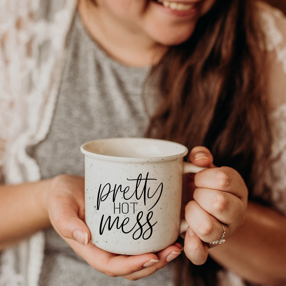 Pretty Hot Mess 14.5oz Ceramic Coffee Mug Funny Hot Mess Quote Cup For Home Office And Travel