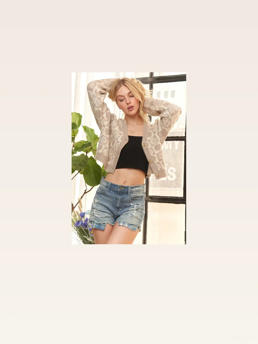 Chic Cropped Button-Up Sweater Cardigan