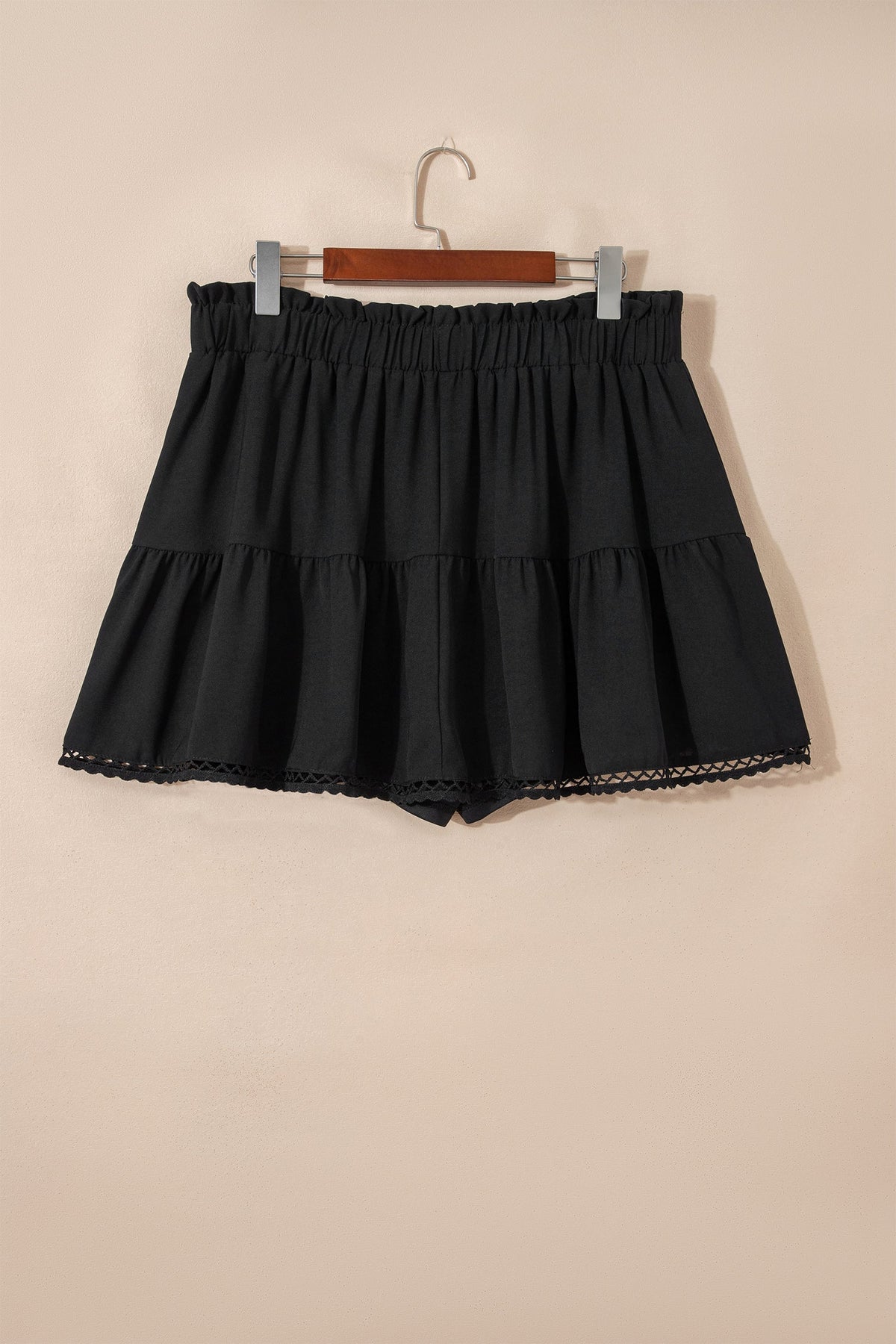Plus Size Boho Frilled Elastic Waist Shorts