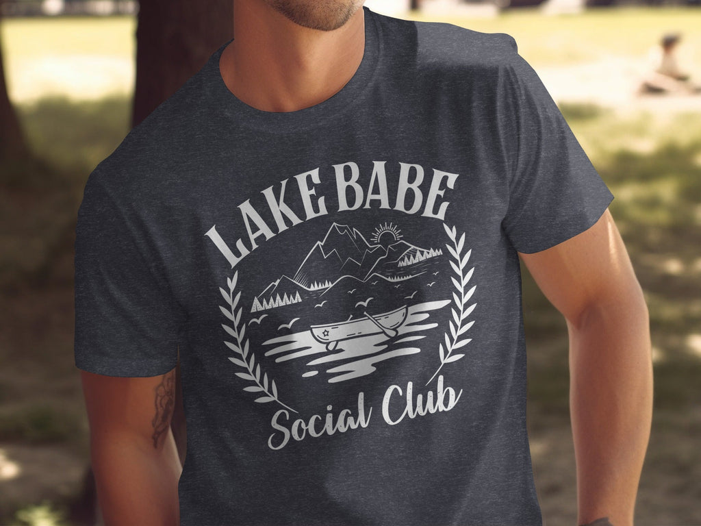 Lake Babe Social Club Mountains and Boat Graphic T-Shirt